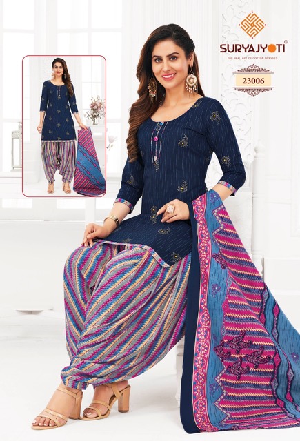 Suryajyoti Patiyala Kudi Vol 23 Regular Wear Wholesale Cotton Dress Material